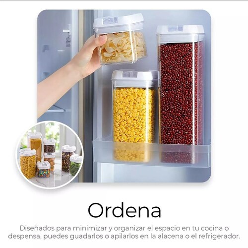 Recipientes Herméticos De Almacenamiento De Cocina Set 14 Pz