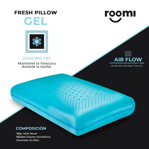 Almohada de Memory Foam con Infusión de Gel Roomi.