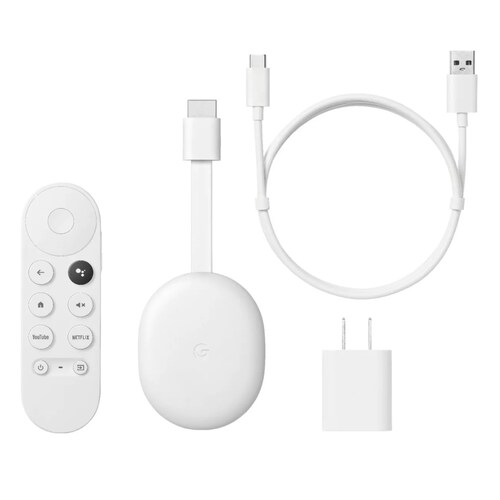Google Chromecast Con Google TV GA01919-US 4.ª gen de voz 4K 8GB snow con 2GB de memoria RAM.