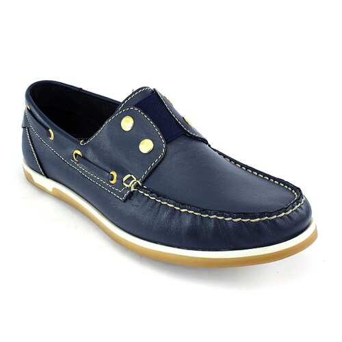 Top Sider Mocasín Marinero cómodo con Resorte en el Empeine Color Azul.