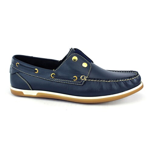 Top Sider Mocasín Marinero cómodo con Resorte en el Empeine Color Azul.