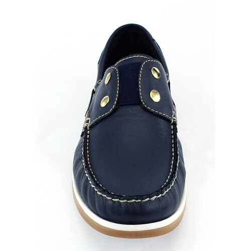 Top Sider Mocasín Marinero cómodo con Resorte en el Empeine Color Azul.