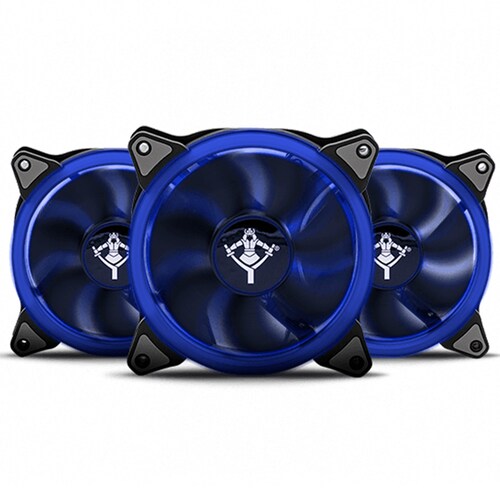 Kit de 3 Ventiladores de 120 mm Yeyian Typhoon, Azul, para Gabinete