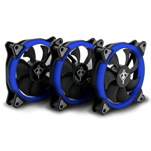 Kit de 3 Ventiladores de 120 mm Yeyian Typhoon, Azul, para Gabinete