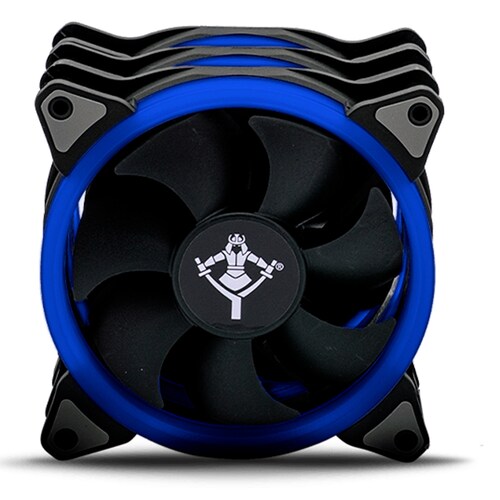 Kit de 3 Ventiladores de 120 mm Yeyian Typhoon, Azul, para Gabinete