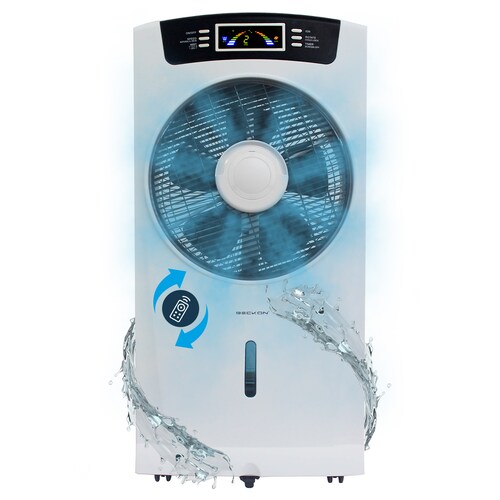 Ventilador hogar Humidificador misting fan Rociador Nebulizador Brisa Agua 80cm Ionizador Purificador de aire Silencioso con Control remoto Beckon.