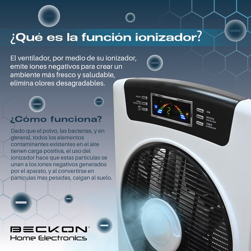 Ventilador hogar Humidificador misting fan Rociador Nebulizador Brisa Agua 80cm Ionizador Purificador de aire Silencioso con Control remoto Beckon.