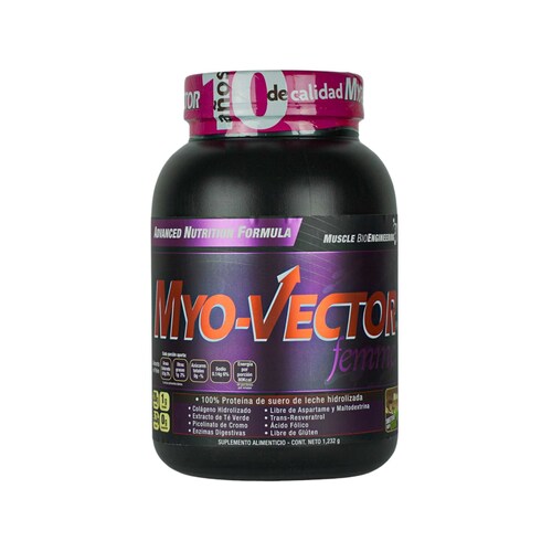 Myo Vector Femme, Cookies & Cream,100% Proteína de suero de leche hidrolizada, Enzimas digestivas, Colágeno hidrolizado, 80 calorías por servicio, 44 Servicios.	