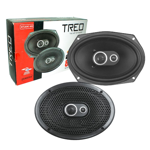 Par de bocinas coaxiales de 6x9" 3 Vías Treo STUDIO 69 80Watts RMS.