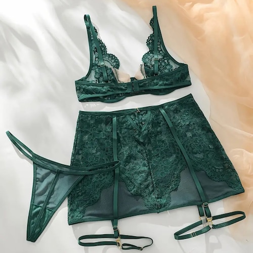 Conjunto de Encaje Lencería Elegante.