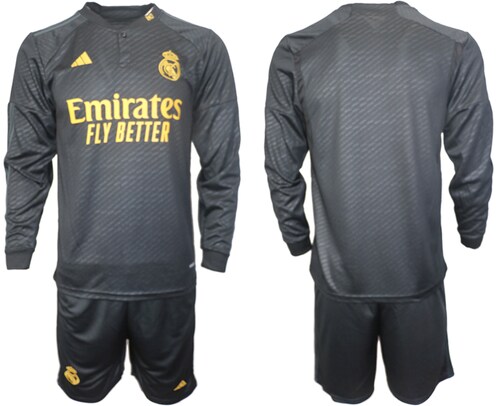 Jersey Real Madrid 2023/2024 Tercero Negro Manga Larga Talla XL