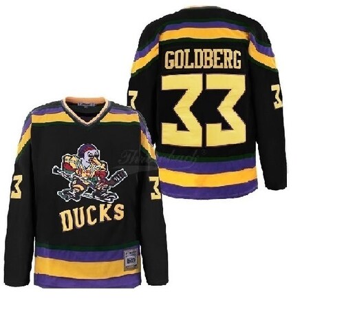 Jersey Hockey Mighty Ducks Patos Clasico Negro Goldberg 33 Talla M