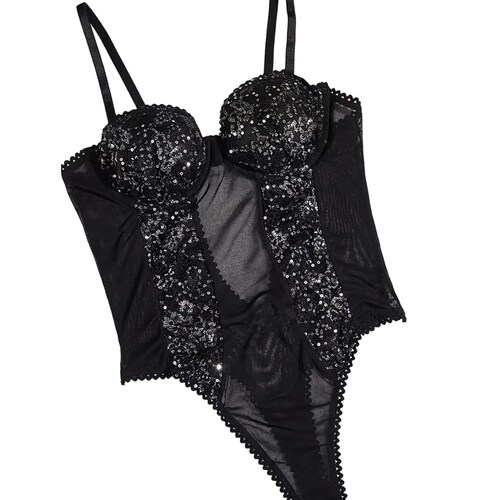 Body de malla con brillos