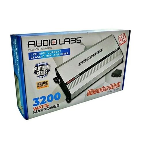 Amplificador Audio Labs Monster Mini1 3200w Max 1ch Clase D Color Gris.