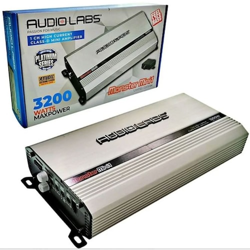 Amplificador Audio Labs Monster Mini1 3200w Max 1ch Clase D Color Gris.