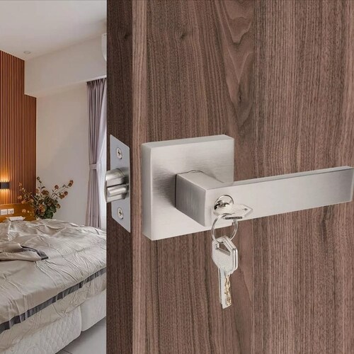 Cerradura Manija Negra Cuadrada Puerta Recamara O Principal