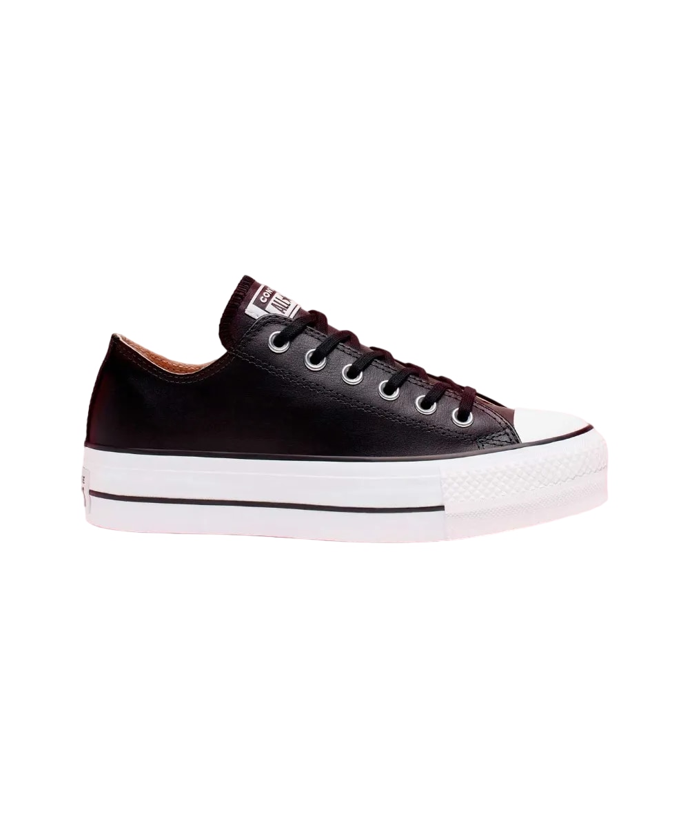 Tenis Converse de Plataforma Lift Negros en Choclo de Piel para Mujer 561681C