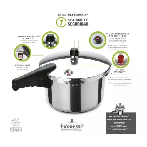 Olla Presión PRESTO Premier 7Lt con Vaporera Aluminio 2en1