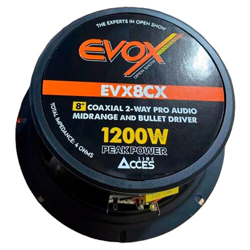 Medio Rango Coaxial 8" EVOX EVX8CX 2 Vias 600W/1200W 8omhs.