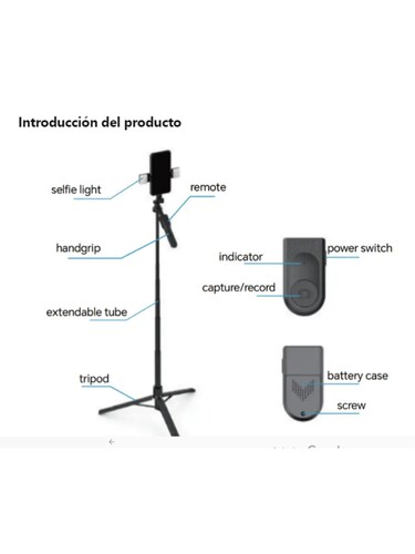 Tripié portátil 2 en 1, con selfie stick Gadgets&Fun