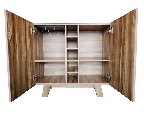 Minibar acabado tipo nogal.
