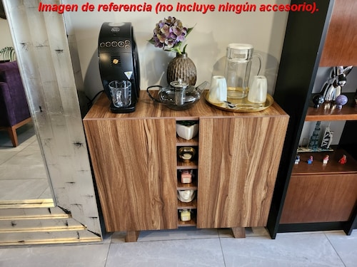 Minibar acabado tipo nogal.