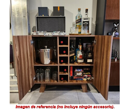 Minibar acabado tipo nogal.
