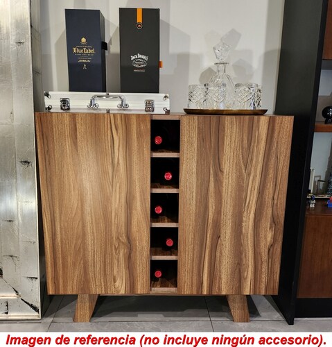 Minibar acabado tipo nogal.
