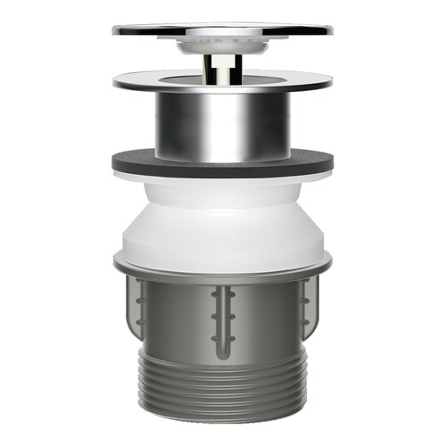 MEER Faucets by CNX | Desagüe Emergente de Acero Inoxidable y ABS con Botón Pop-Up para Lavabos, Cocinas y Bañeras.