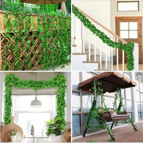 Plantas Artificiales Hiedra Decorativa De 2.1m, 12 Tiras
