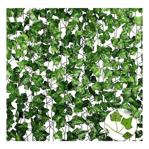 Plantas Artificiales Hiedra Decorativa De 2.1m, 12 Tiras