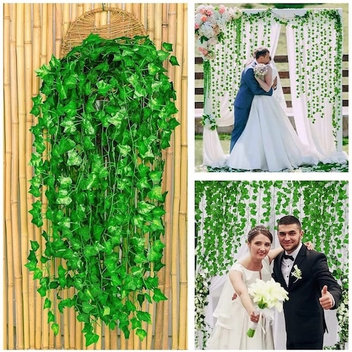 Plantas Artificiales Hiedra Decorativa De 2.1m, 12 Tiras