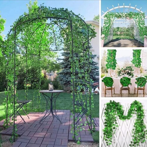 Plantas Artificiales Hiedra Decorativa De 2.1m, 12 Tiras