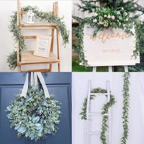 Guirnalda Eucalipto Artificial Planta Decoración Boda 1.8 M