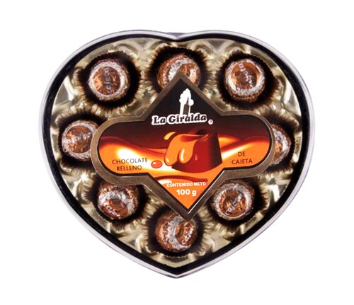 Estuche de Chocolates Rellenos de Cajeta Corazón 100 G	