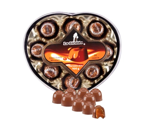 Estuche de Chocolates Rellenos de Cajeta Corazón 100 G	