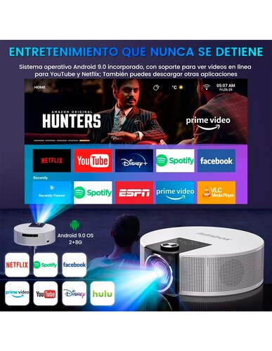 Proyector Petukita Box Q10 White con sistema Android  Full Hd 12000 Lm