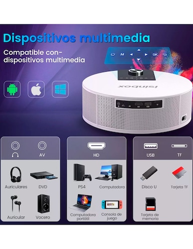 Proyector Petukita Box Q10 White con sistema Android  Full Hd 12000 Lm