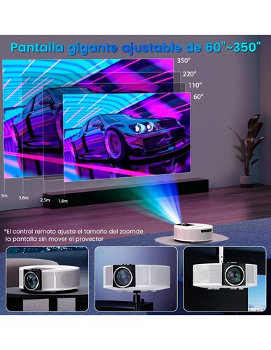 Proyector Petukita Box Q10 White con sistema Android  Full Hd 12000 Lm