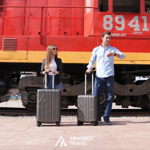 Maletas de viaje Rígidas set kit EASY PACK 2 piezas 24 con cierre expandible - 20 carry on de mano ABS doble calibre candado de alta seguridad TSA LOCK Armored Travel Ceniza