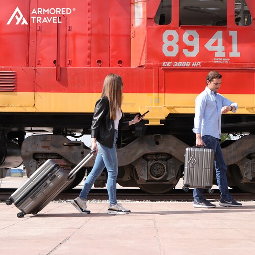 Maletas de viaje Rígidas set kit EASY PACK 2 piezas 24 con cierre expandible - 20 carry on de mano ABS doble calibre candado de alta seguridad TSA LOCK Armored Travel Ceniza