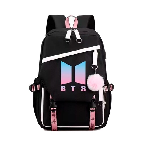 Mochilas Kawaii Bts De Mujer Escolares Con Puerto Usb