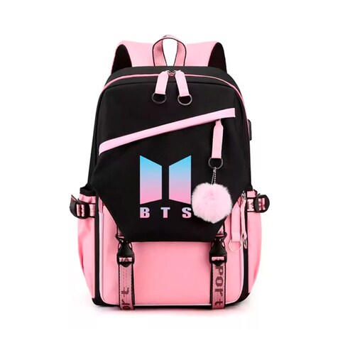Mochilas Kawaii Bts De Mujer Escolares Con Puerto Usb