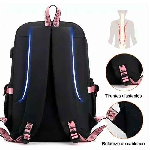 Mochilas Kawaii Bts De Mujer Escolares Con Puerto Usb