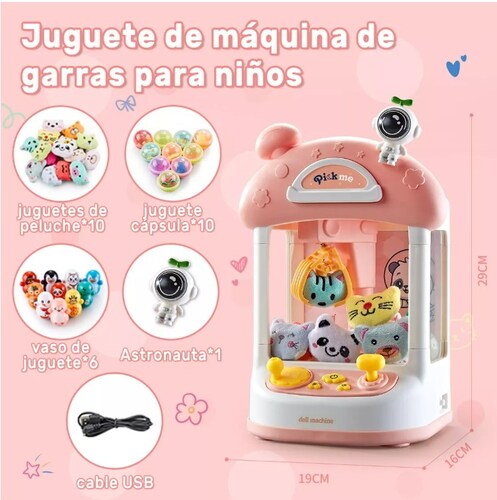 Maquina Garra Peluches Juguete Gashapone Niña T
