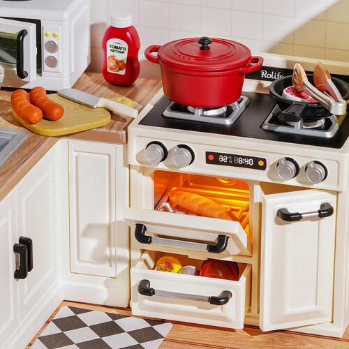 Rompecabezas 3d De Madera Diseño Cocina De Comida Feliz.