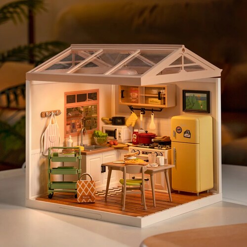 Rompecabezas 3d De Madera Diseño Cocina De Comida Feliz.