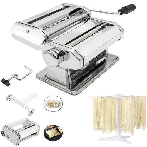 Máquina para pasta acero grosor ajustable 9 posiciones 6 accesorios 