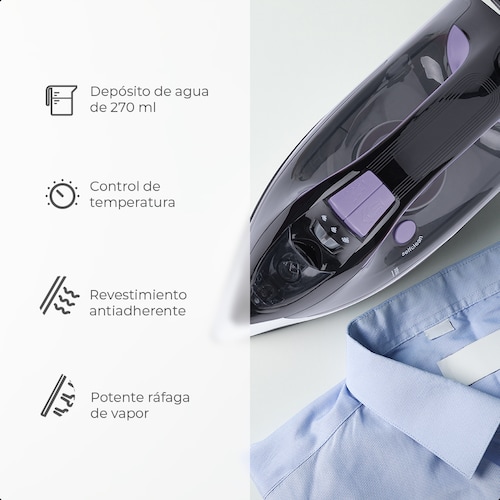 Daewoo Plancha de Vapor DSI-9202, Control de Temperatura con potencia de 1100W.