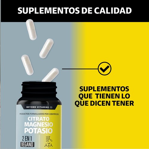 Suplemento Alimenticio Beyond Vitamins Citrato de Magnesio + Potasio 60 cápsulas